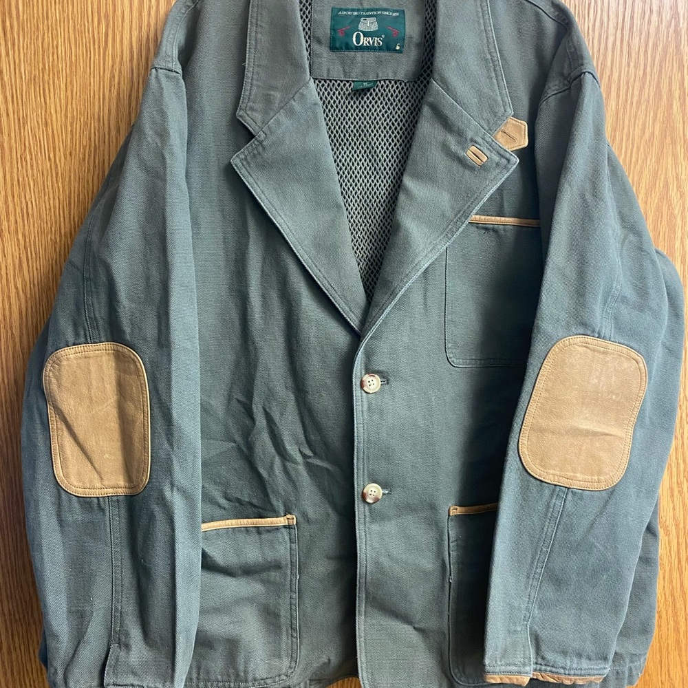 Orvis leather trim field jacket XL